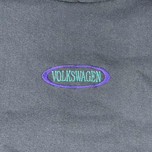 Vintage Volkswagen Mens XL Blue Hoodie Sweatshirt Lightweight Pullover - Picture 3 of 9