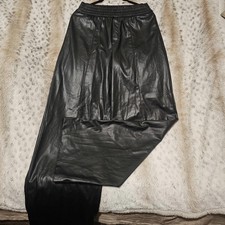 ZARA Black Elastic Waist Faux Leather Wide Leg Pants XS