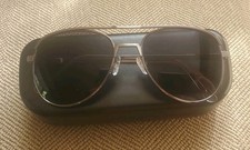 Near Mint Vtg AO Safety Z87 EX580 Matte Silver Pilot Sunglasses 56-18-140