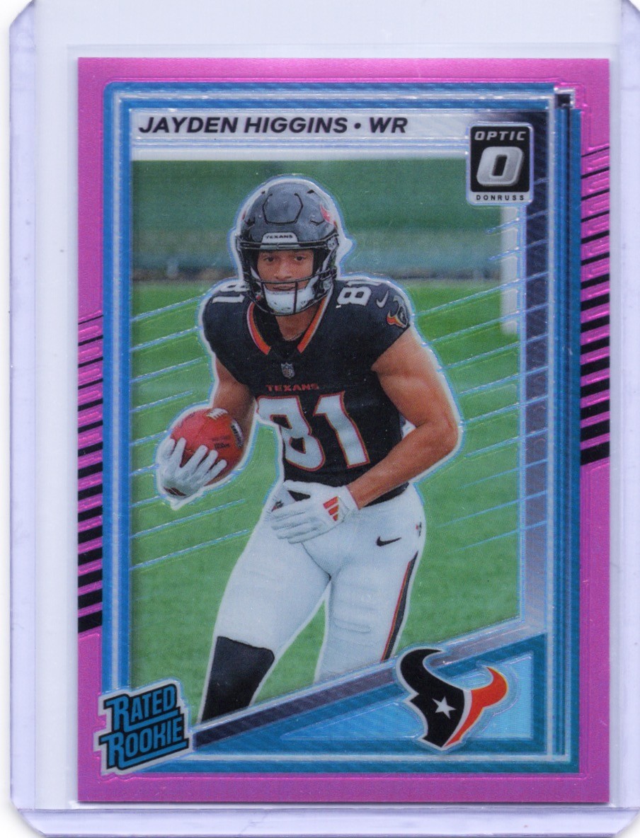 2025 Donruss #334 Jayden Higgins Optic Rated Rookies Preview Pink