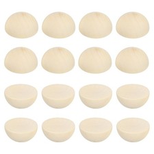 40mm Half Wood Beads 20 Pack Unfinished Natural Wooden Beads Split Wood Balls