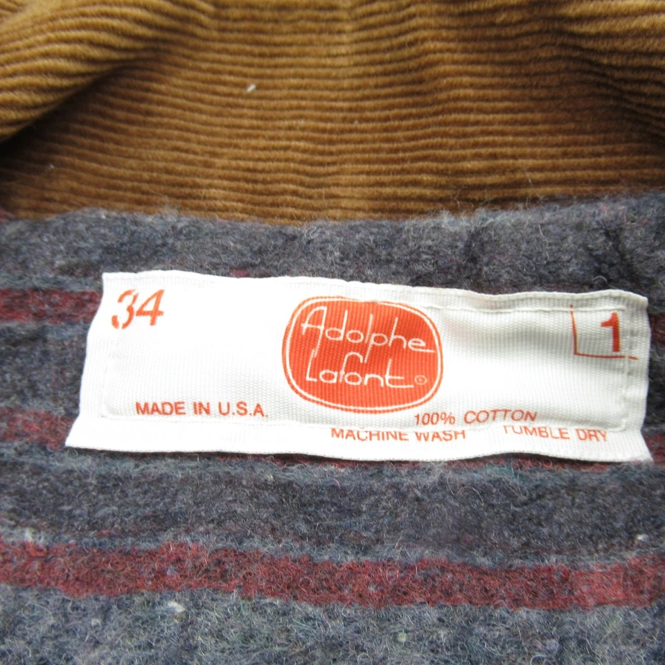 Abrigo Adolphe Lafont Chore Hombre Pequeño? 34 Manta Forrada Lona LOGO DE COLECCIÓN EE. UU. AÑOS 70 Foto 4 de 4