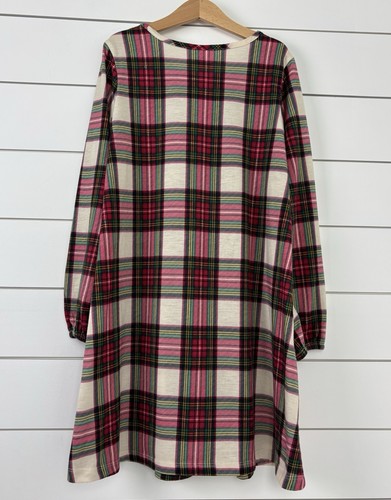 Girls HANNA ANDERSSON Sz 140 - 10y Nightgown Pajama Tartan Plaid Holiday - Picture 3 of 5