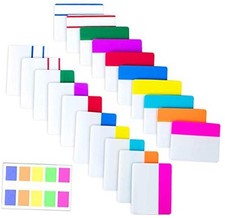 Pieces Tabs 2 Inch Sticky Index Tabs, Writable and Repositionable 500 Vibrant