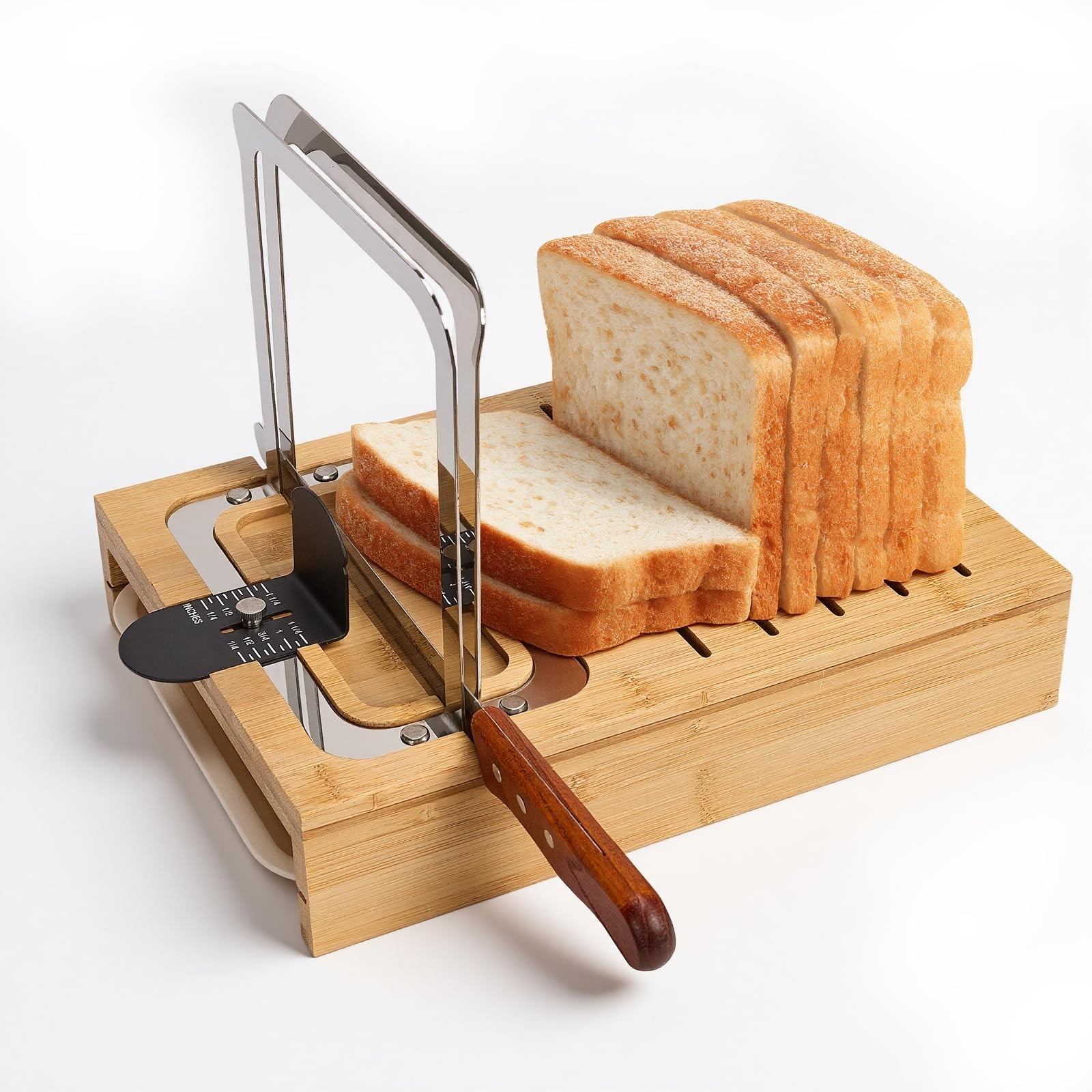 Bamboo Sourdough Bread Slicer for Homemade Breads with Large,