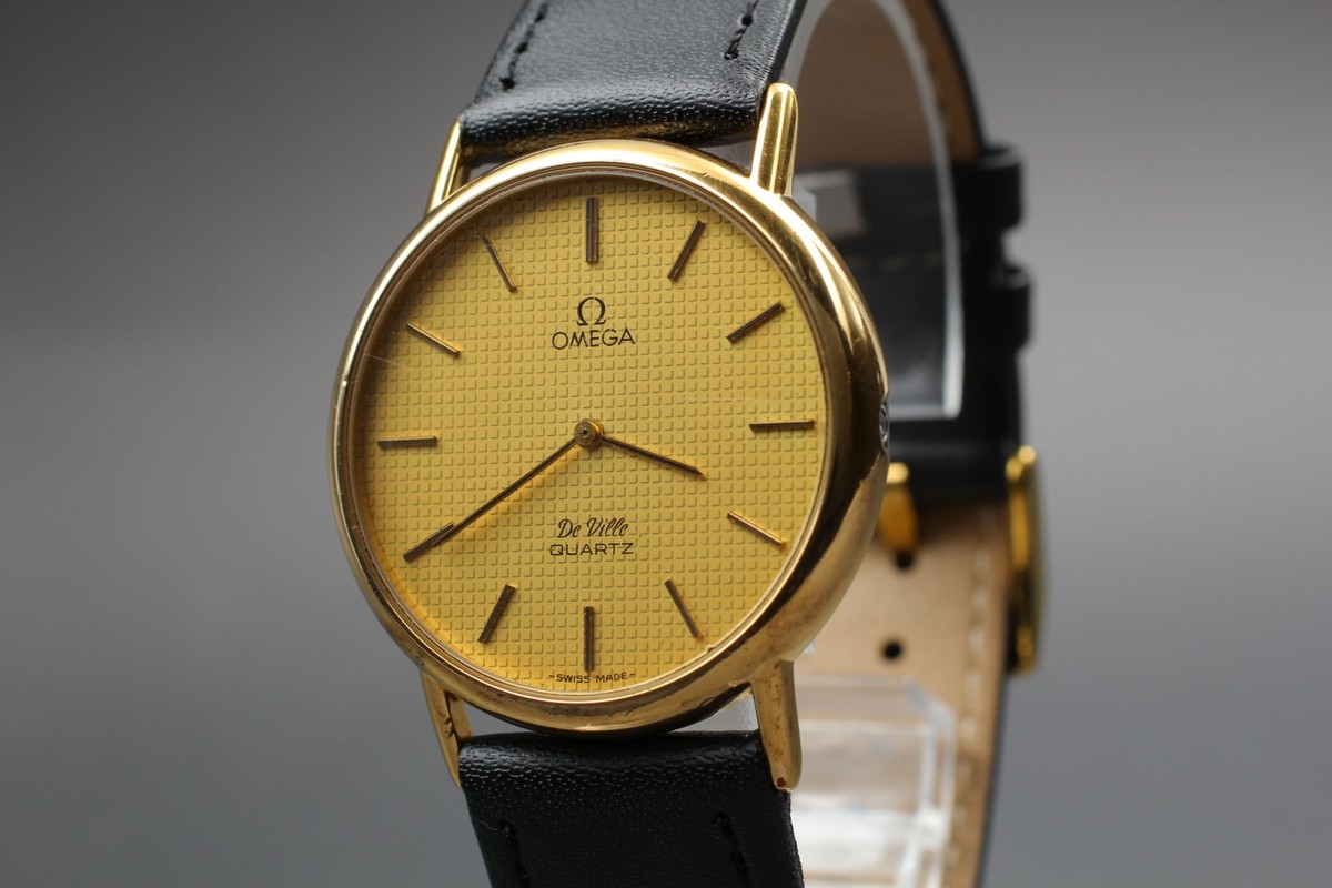 Exc+5] Vintage Omega De Ville Quartz Gold Dial Cal.1351 Ref