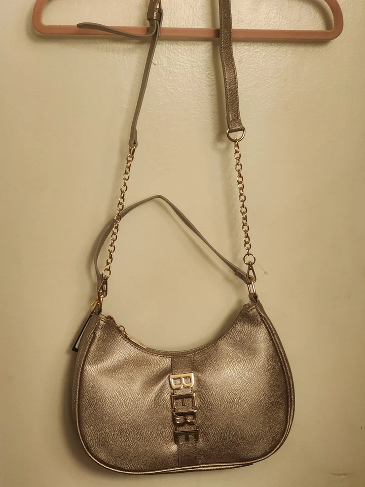 Bebe Emmett Small Hobo Purse, Metallic Gold, Gold Accents, NWT, Super Cute! - Image 2 of 4
