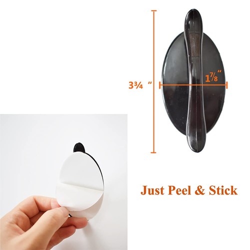 Maniglie Autoadesive Peel And Stick per Porte Specchiate e Scorrevoli Confezione da 4 - Foto 3 di 7