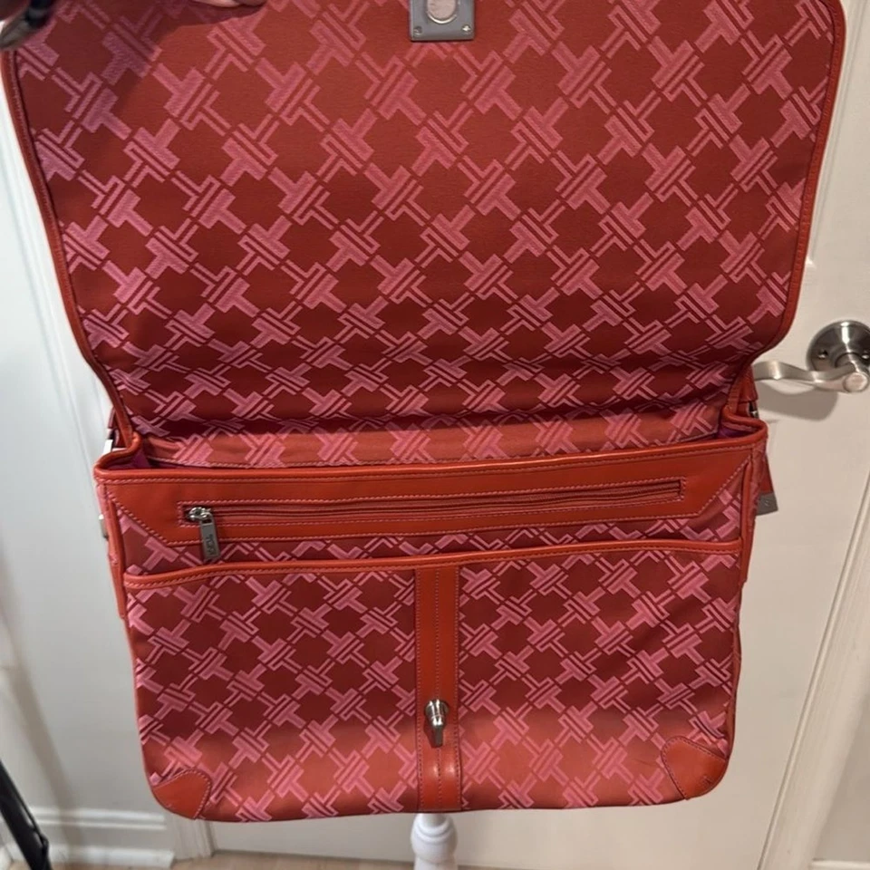 Maletín/bolso portátil Tumi de lona y cuero Foto 2 de 4