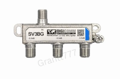 DIGICOMM SV3BG 3-Way Coax Cable Splitter 5-1002 MHz Balanced -5.5dB