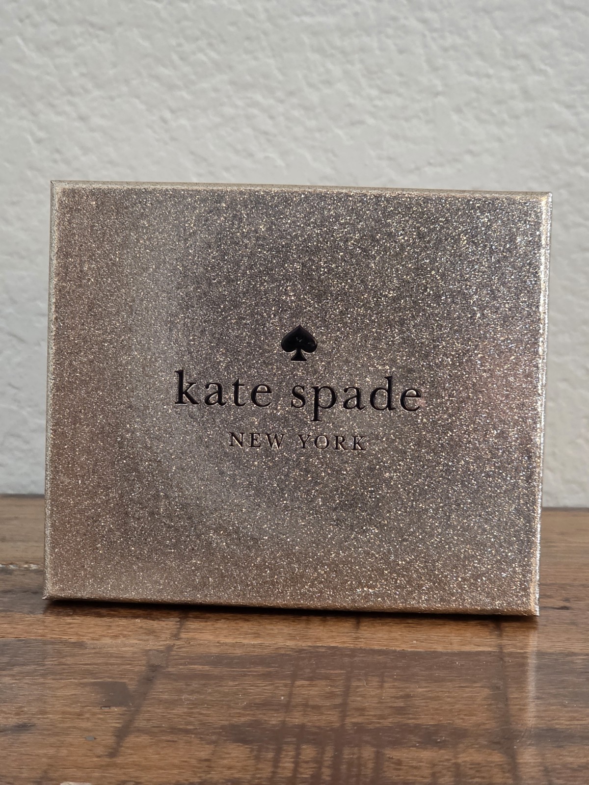 Kate Spade KE448 Black Shimmer Glimmer Glitter Slim Card Holder +NEW+