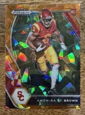 2021 Panini Prizm Draft Picks - Amon-Ra St. Brown #133 Orange Ice Prizm (RC)