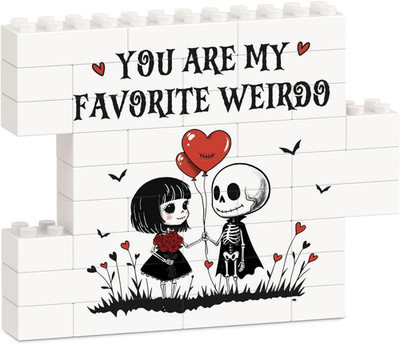 Anniversary Birthday Gifts for Him Her, Gothic Building Blocks Plaque, Romantic