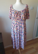 Be Fore Dawn Curve Floral Stretchy Midi Dress Size 22 Peach pink