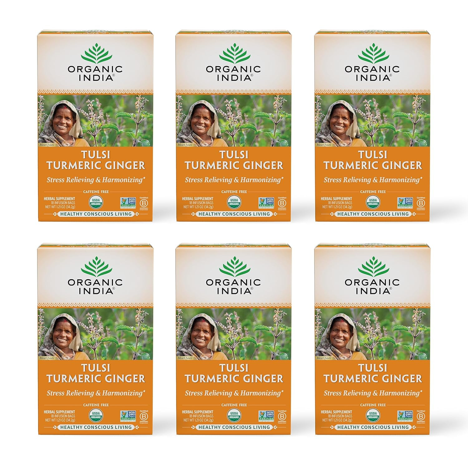 Caffeine Free 18 Bags, 6 Pack