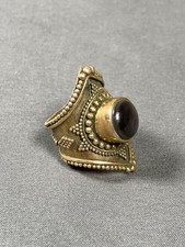 Vintage Boho Brass Abalone Ring Size 6 Bohemian