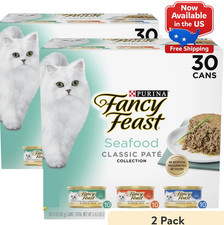 2 Pack Fancy Feast Seafood Classic Pate Wet Cat Food 30 Count 3 oz