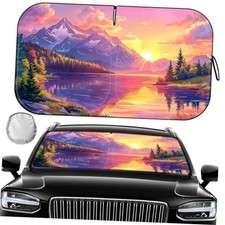 Car Windshield Sun Shade for Sedans, SUVs Trucks Reflective UV Block Purple