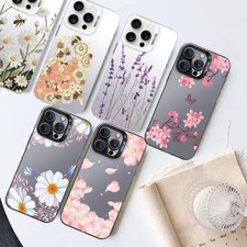 Floral Phone Case For Samsung S25 Ultra S24 iPhone 16 13 14 17 Pro PC Hard Cover