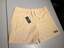 Vineyard Vines Shorts Men's XL Yellow White Striped Chappy Swim Trunks Lined NEW
