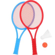 Kids Tennis Set with 2 Rackets and 2 Balls Plastic Toys for Outdoor Sports
