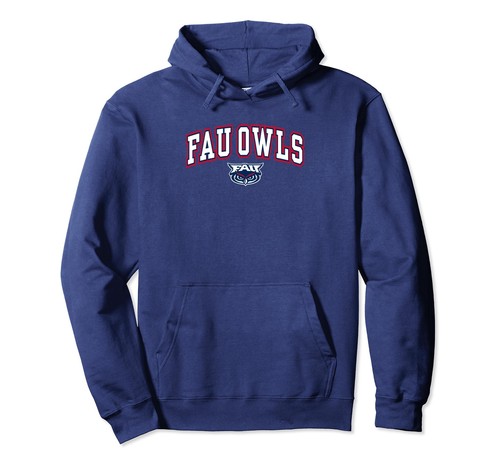 Florida Atlantic Owls Arch Over Navy Pullover Hoodie