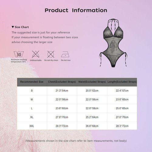 Body de malla transparente para mujer Traje de baño Halter Leotardo Lencería Traje de baño - Imagen 64 de 72