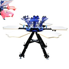 TECHTONGDA Micro-registration 6 Color 6 Station Screen Printing Press Machine