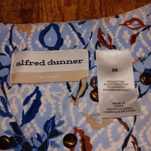 Top de invierno manga larga cuello dividido Alfred Dunner para mujer talla grande 2XL B17 - Imagen 4 de 8
