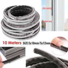 10M Hairy Seal Brush Pile Casement Sliding Door Weather Strip Draught Excluder