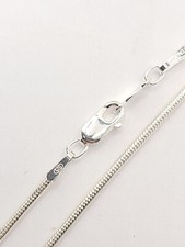 20" 1.5mm Round Snake 925 Solid Sterling Silver Neck Chain Necklace FROM ITALY