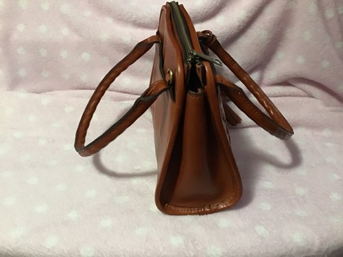 Patricia Nash Embossed, Gold Inlay Cinnamon Leather Paris Satchel Missing Strap - Picture 6 of 23