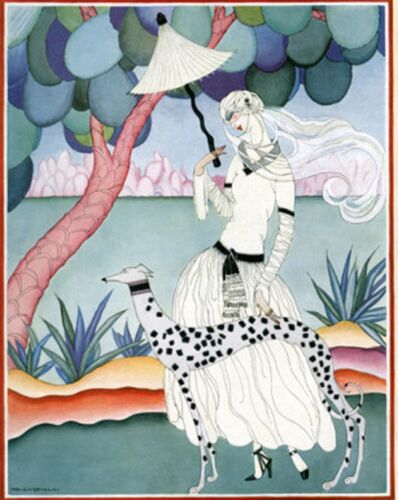Vogue/Art Deco Greyhound Dog Art Cards set of 4 w/envelopes - Picture 5 of 5
