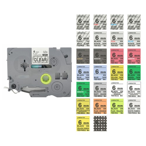 10 Pk Laminated Label Tape Compatible for Brother P-Touch Printer TZ TZe 6-36mm