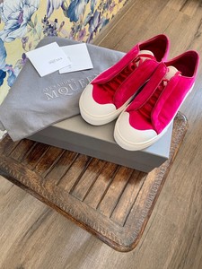 alexander mcqueen red velvet sneakers