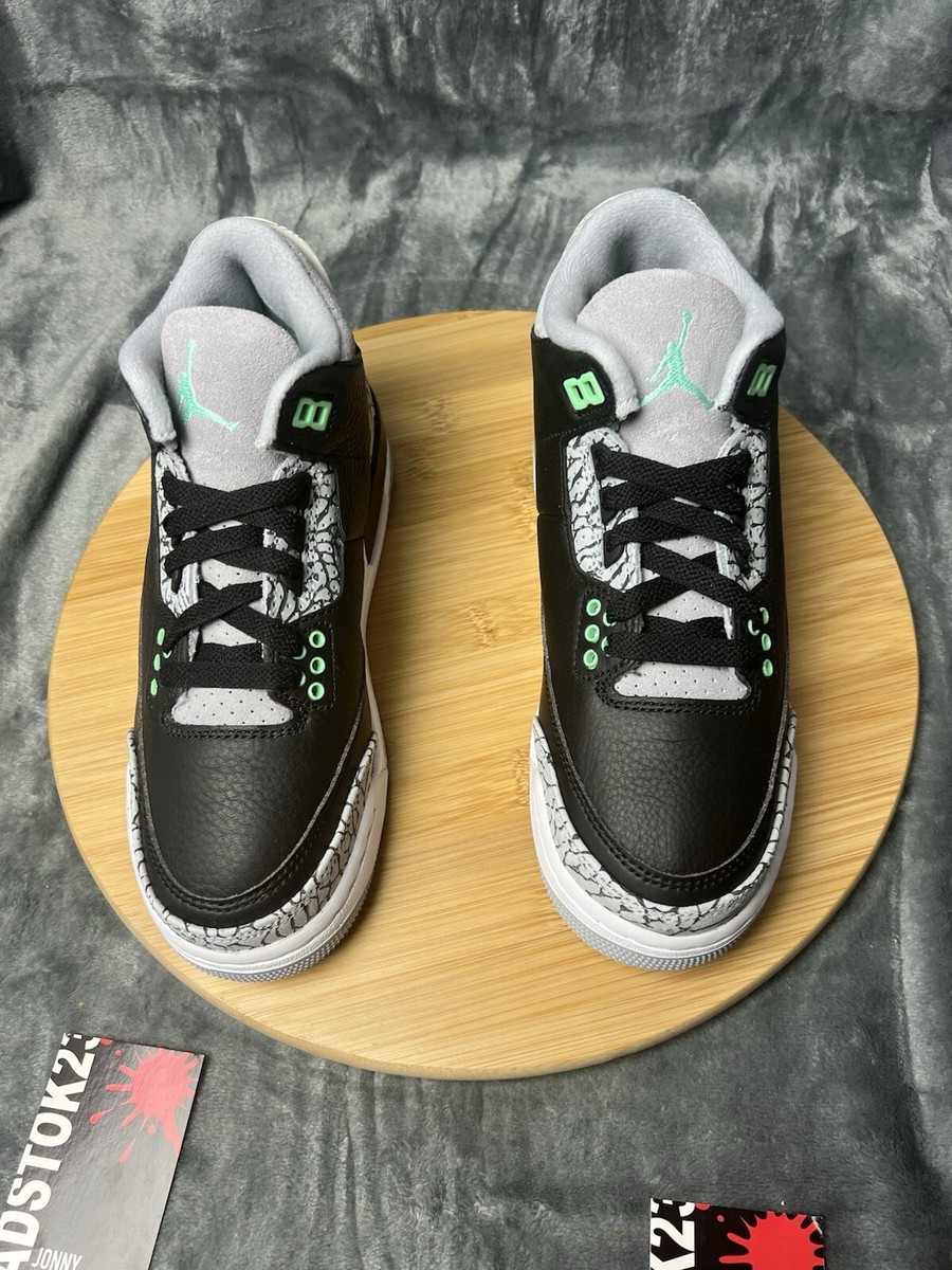 Nike Air Jordan 3 Retro GS AJ3 Green Glow Kids Youth DM0967-031 sz