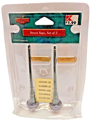 Lemax Coventry Cove Street Sign Set of 2 #34893KM 2003