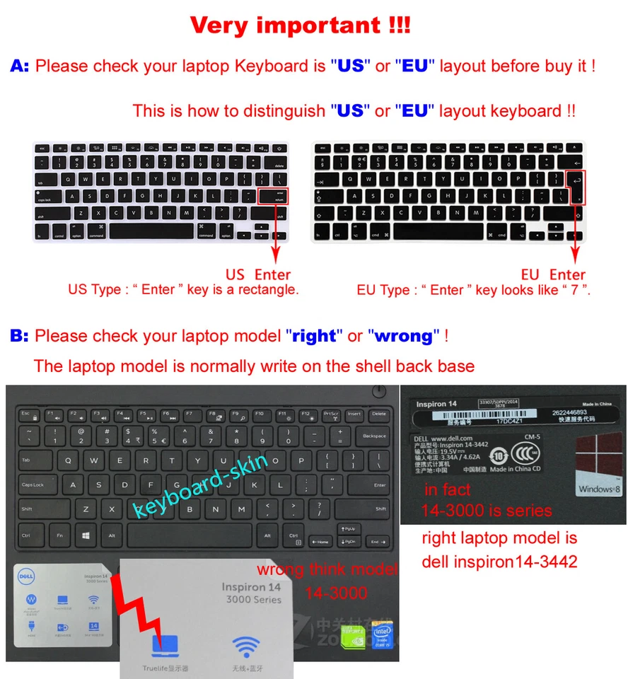 Keyboard Skin Cover Protector for Acer K50-10 K50-20 Extensa EX251 EX2511G - Image 3 of 4