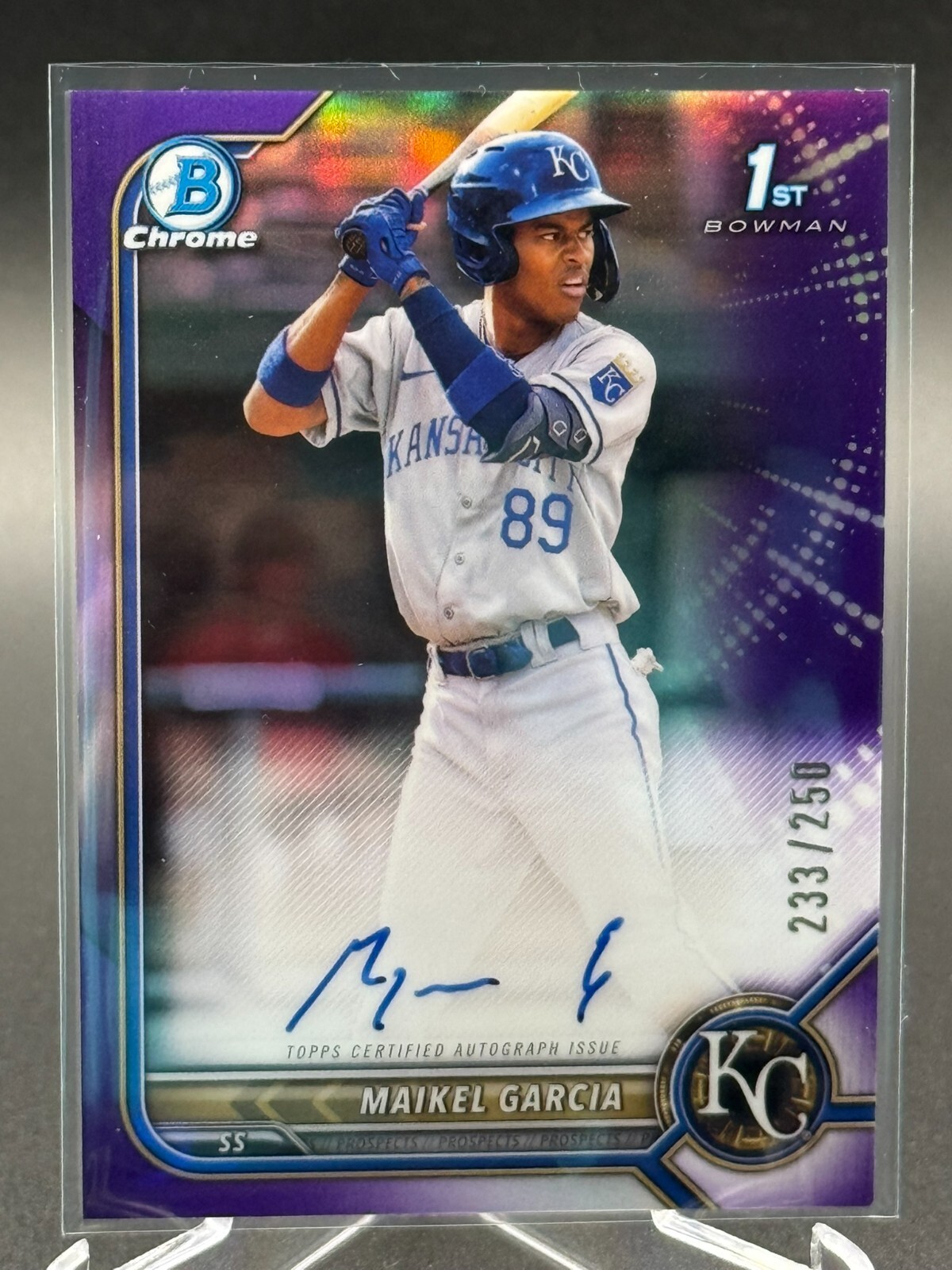 2022 Bowman Chrome MAIKEL GARCIA 1st Auto Purple Refractor /250