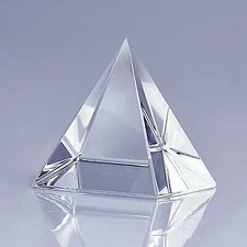 High Quality Clear Crystal Pyramid 3" with Gift Box