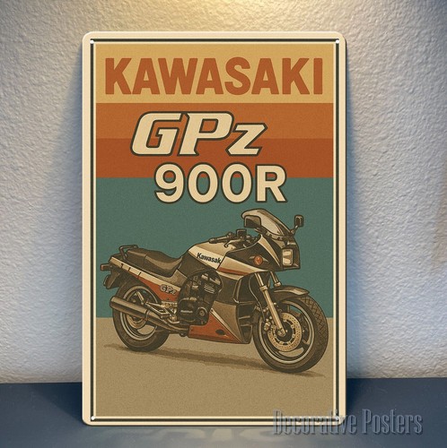 Poster in metallo per moto Kawasaki Gpz900r - Insegna da collezione - Dimensioni:20x30cm - Foto 7 di 7