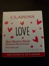 CLARINS LOVE Skin Illusion Blush 01 LUMINOUS PINK 0.1 oz / 4.5 g New in Box