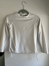 Snapper Rock, Swim Shirt, White, Long Sleeve, Girls Size 10