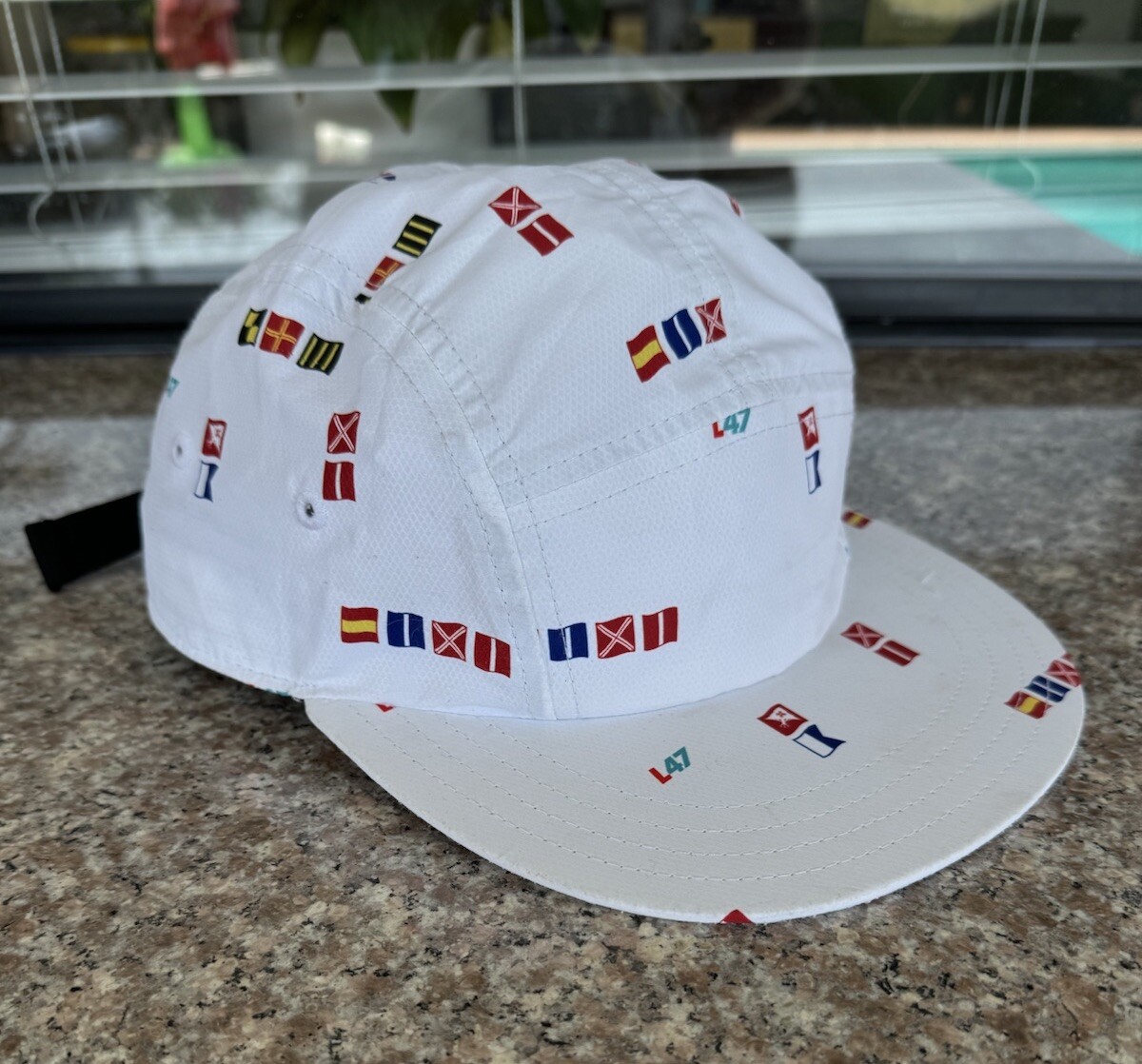 LRG 5 Paneles Sombrero Banderas Náuticas L47 5 Panel Gorra Blanca Correa Trasera Gorra Patinador