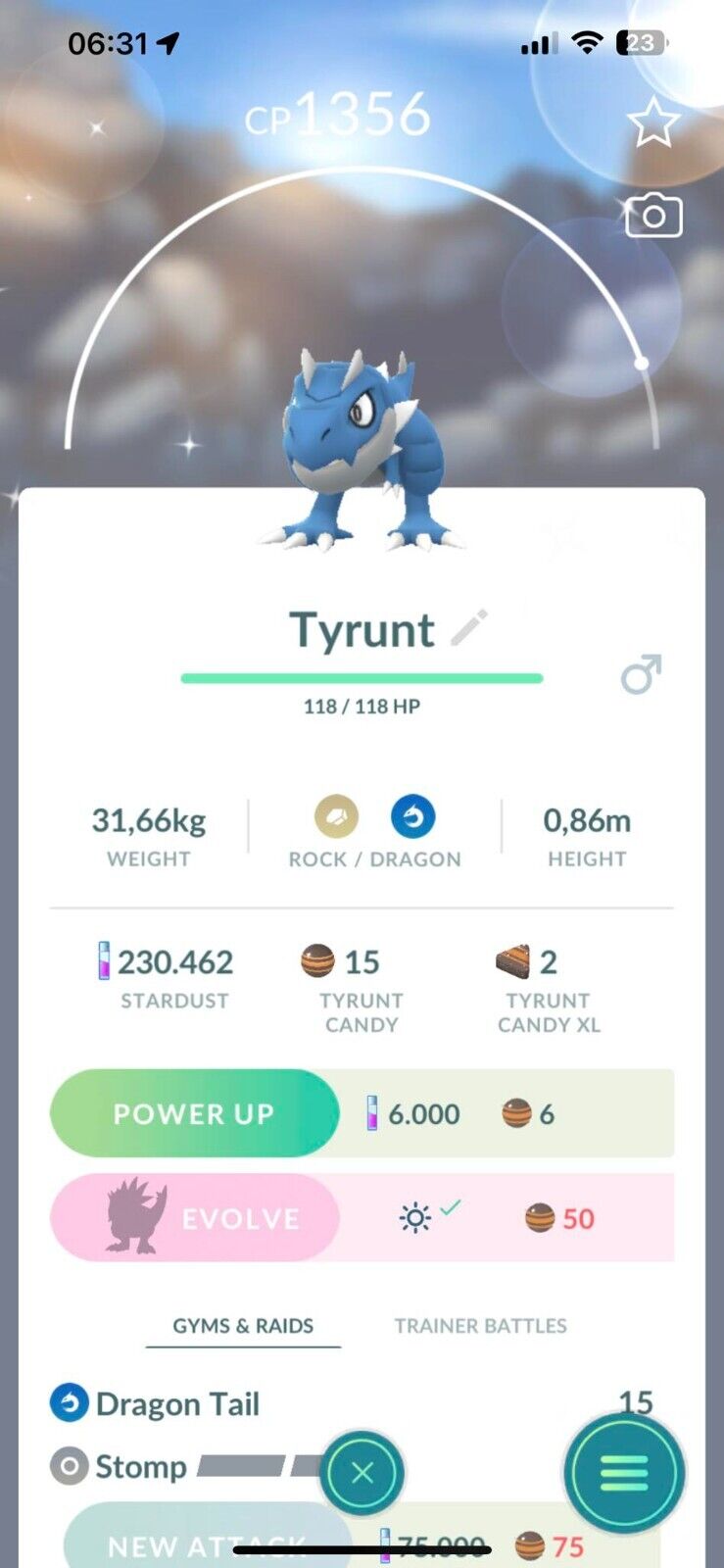 *Shiny Tyrunt* Mini PTC have 80k stardust - Pokémon Go - Description 