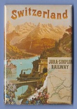 SWITZERLAND TRAVEL POSTER *2X3 FRIDGE MAGNET* TRIP WORLD VACATION AIRLINES