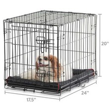 Dog Crate w/ Divider 30" Single-Door Folding Removable Tray Holds Up To 40 lbs