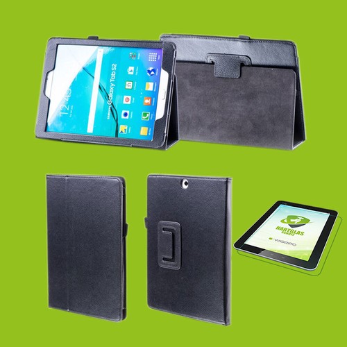 Für Samsung Galaxy Tab A 8.0 2019 T290 Schwarz Etuis Tasche Kunst Leder + Glas - Bild 2 von 2