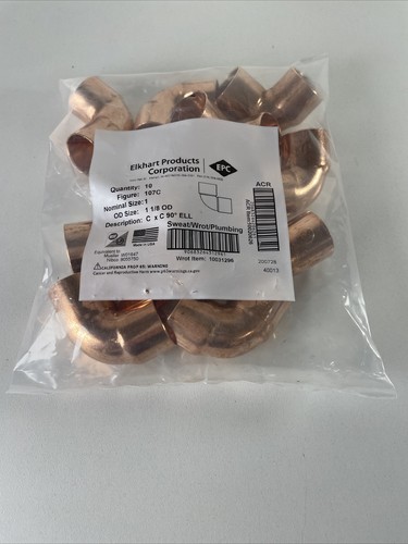 EPC WROT Copper 1" 90 deg Elbow CxC 90 ELL Bag of 10