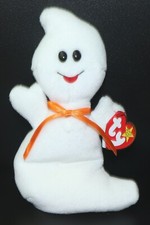 TY BEANIE BABIES SPOOKY GHOST RARE BEAR 8.5"NEW W/TAG RETIRED #BB646 ERRORS!